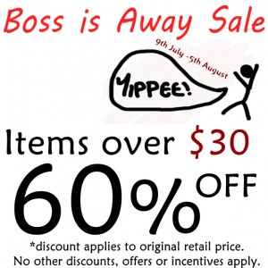 Boss Is Away Sale!
