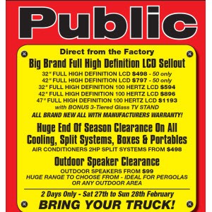 Oconnells Retravision End of Season Clearance Sale